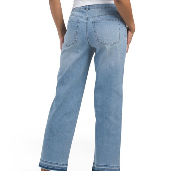 NEW D. JEANS Released Cuffs Straight Leg Jeans light indigo for women 261tn - Picture 1 of 5